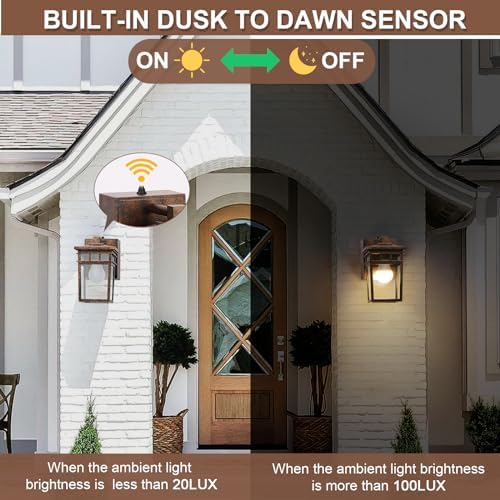 Dusk to Dawn Outdoor Lighting, Porch Light with GFCI Outlet and LED Bulb - Image 4