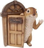 Design Toscano QM2673800 Garden Greetings Squirrel Welcome Tree House Door Sculpture,Full Color by DesignToscano