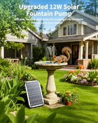 POPOSOAP Solar Fountain Pump, 12W Solar Water Pump Kit with 4200mAh Battery Backup Work All Day, 8 Nozzles & PVC Tubing, Solar Pond Pump for Bird Bath Garden Pond Fish Tank P112D - Image 2