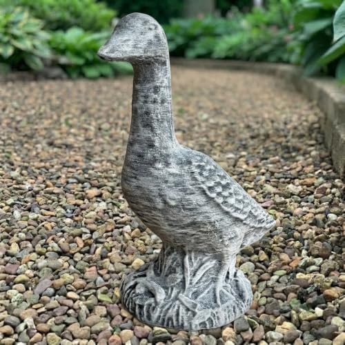OLOMA Concrete Goose Garden Statue Outdoor Lawn Decor Handmade Realistic Cement Waterflown Bird Sculpture Weather Resistant Yard Ornament Farmhouse Garden Accent Patio Porch Landscaping Decoration by OLOMA
