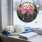 CHATYOUNG Stained Glass Window Hanging Pink Flamingo Large 11.8" - Birds Suncatcher Door Garden Home Decor and Christmas Mother's Day Birthday Gift for Grandma Mom Nana and Women Wife Bird Lover - Image 7