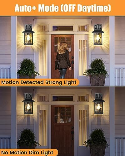 Motion Sensor Outdoor Wall Light Dusk to Dawn Porch Light Wall Mount - Image 4