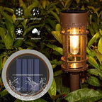 ILANCK Solar Pathway Lights Outdoor Solar Lights 8 Pack Metal & Glass Design - Waterproof Auto On/Off Bright Long-Lasting Garden Landscape Lighting Walkway Driveway - Image 4