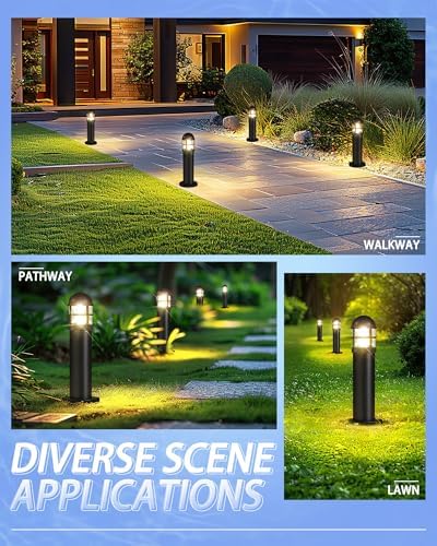 8 Pack LED Low Voltage Bollard Pathway Lights, 12V 200LM IP67 Waterproof Landscape Lighting for Garden, Driveway, Festive Outdoor Decor, 2700K Warm White - Image 5