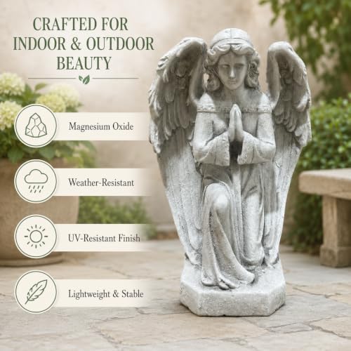 16.73 Inch Praying Angel Statue Garden Statue, Large Yard Statues - Image 5