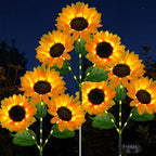Solar Sunflowers Outdoor Waterproof Flowers Lights Yard Garden Fall Decor by ReyeeInc