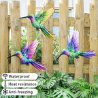 John's Studio 3Pcs Metal Hummingbird Wall Decor Outdoor Garden Hanging Art Sculptures Home Theme Decorations for Kitchen Bathroom and Pool - Image 5