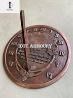 Brass Thoreau Sundial with Owl Face-Decorative Garden Timepiece-Garden Sundial-Solid Brass Verdigris Highlight Finish Perefct for Gifting - Image 4