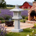 Natural Granite Stone Lantern, Japanese Garden Pagoda, Handcrafted Traditional Stone Lantern, Suitable for Garden, Patio, Zen Landscape Decor (Height 25 x Width 10 inches) - Image 5