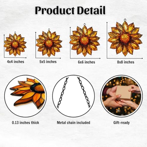 Sunflower Acrylic Suncatcher - Image 2