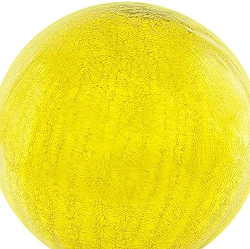 Achla Designs 12-Inch Crackle Gazing Globe Ball, Lemon Drop - Image 2