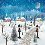Hotop 28 Pcs Mini Artificial Christmas Village Tree Set Snow Christmas Pine Bare Branch Trees Xmas Street Lamp Post Miniature Park Bench Seat Cobblestone Street for Decoration(Vivid) - Image 4