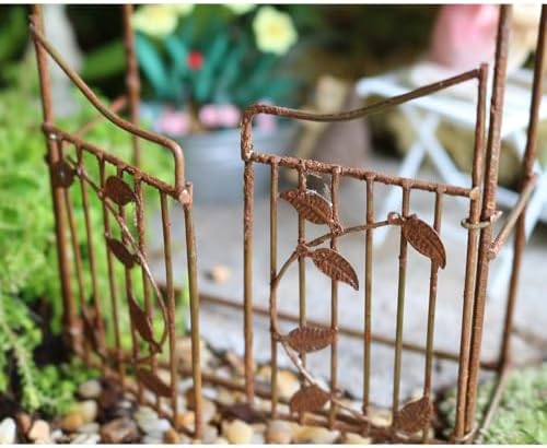 Miniature Garden Metal Gate Items Figurines Fairy Garden Miniatures Miniature Patio Furniture Accessories Christmas Decorations (55) - Image 4