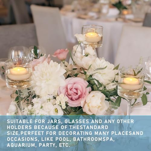 100 Pack 2 Inch Flameless LED Floating Candles, Battery Operated White Tealights with Realistic Flickering Flame, Waterproof for Cylinder Vases, Wedding Centerpieces, Pool, Party & Holiday Decor - Image 6