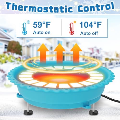 Heated Bird Baths for Outdoors,100W Winter Heated Birdbath,Blue - Image 3