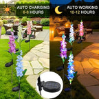 Solar Garden Lights Solar Delphinium Flowers Lights 4 Pack Waterproof Outdoor Light for Outside Wedding Party Garden Yard Patio Lawn Decor 4 Colors Combo - Image 3