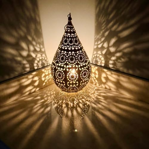Moroccan Gold Candle Lantern, Extra Large, 13.75 Inches - Image 2