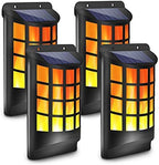 Aityvert Solar Flame Lights Outdoor, Waterproof Flickering Flame Solar Lights Dark Sensor Auto On/Off 66 LED Solar Powered Wall Mounted Night Lights Lattice Design for Patio Deck Driveway by Aityvert
