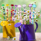 UFU 192Pcs DIY Fairy Wand Beaded Garden Stakes Kit, Decorative Garden Stakes with Colorful Crystal Pendants, Outdoor Fairy Garden Accessories, Beadable Items for Decor, Gifts & Craft (10 in) - Image 5