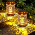 2 Pack Cat Solar Lanterns Outdoor Waterproof Garden Decor, Dragonfly Birthday Gifts for Women Mom Grandma Christmas, Metal Hanging Solar Lights for Outside Yard Patio Pathway Backyard Porch by yulloyello