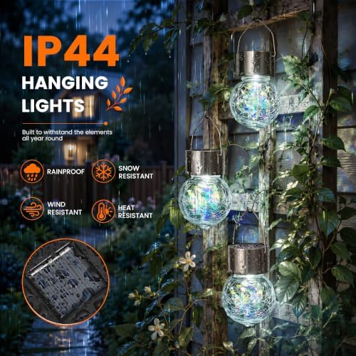 GIGALUMI Solar Hanging Lights Christmas Solar Lights Outdoor Garden Decor - Image 4