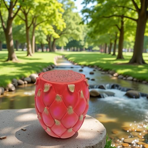 13.4" Dragonfruit Stool Resin Side Table Plant Stand Patio Decor - Image 4