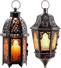 NEEDOMO Moroccan Table & Hanging Lanterns, Amber Metal Lanterns Decorative Indoor/Outdoor, Table, Patio, Porch, Shelf, Gothic Home Decor by NEEDOMO-LightUpYourSpace