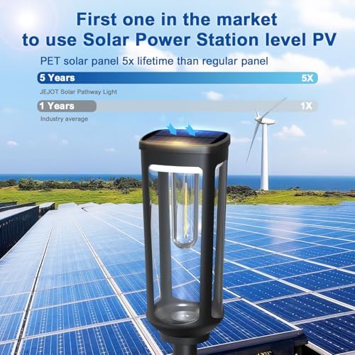 JEJOT Solar Pathway Lights Outdoor Waterproof, 6 Pack Solar Walkway Lights - Image 4