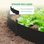 IDZO Black Metal Landscape Edging 8" H, Weather-Resistant Steel Garden Border, Flexible Lawn Barrier, Easy Installation for Flower Beds, Paths, Driveways, and Outdoor Spaces - 6 Pieces - Image 4
