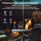 Solar Garden Lights, Flickering Stump Solar Flame Lantern Light Waterproof, Outdoor Stump On Fire Torch Light, Solar Powered Landscape Decoration Lighting for Patio Pathway Deck Yard (Natural) - Image 2