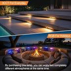 7 Inch RGB LED Retaining Wall Lights, 2700K-5000K Selectable, 12-24V 5W 200LM Low Voltage Paver Lights, IP65 Waterproof LED Landscape Hardscape Light, ETL Listed, 12PK - Image 5
