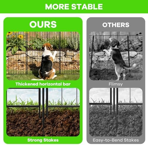 No-Dig Decorative Metal Garden Fence, Weatherproof Rustproof Animal Barrier - Image 3