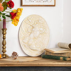 Sungmor White Cast Iron Wall Decor,Oval-shaped Classical Lady Relief Plaque - Image 5