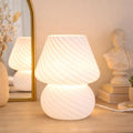 ULAROOM USB Plug-in Mushroom Lamp Small Bedside Table Lamp with 3 Temperature LED Bulb,Free Dimming Nights Light for Bedroom/Living Room/Entryway/Corner Decor (Stripe White) by Ularoom