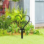 Love Heart Metal Garden Stake Decorative, Heart Shape with Script Design Silhouette Statues for Yard Art, Outside, Patio, Outdoor Decor, Garden Decorations, Lawn Ornaments - 24" Black - Image 4