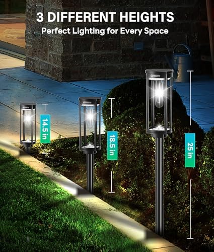 COXSENI Solar Pathway Lights Outdoor Waterproof Cool White, 6 Pack - Image 6