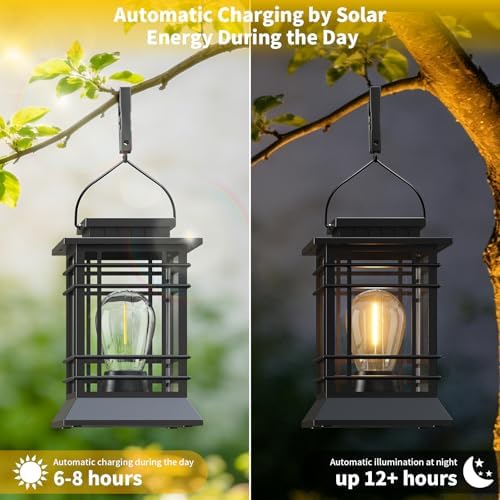 Solar Lanterns Outdoor Waterproof, Hanging Solar Lights for Outside 6 Pack - Image 2