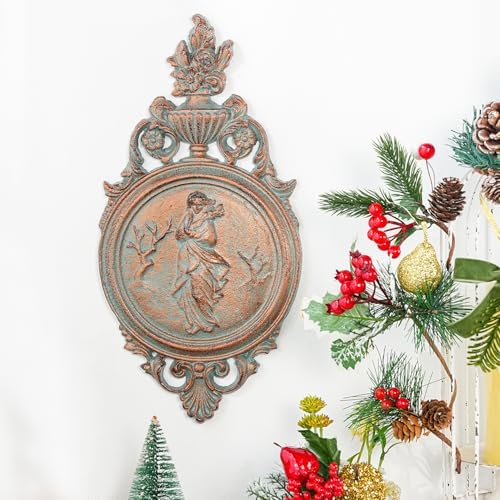 Sungmor Copper Cast Iron Wall Plaque -Classical Lady Relief in French Style - Image 2