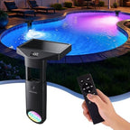 Solar Pool Lights with Thermometer&Battery Display, Solar Powered Underwater Light for Inground&Above Ground Pools, Bright White Safety Lighting for Night Swimming, Remote Control, IP68 Waterproof by gimubaba