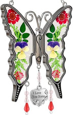 KY&BOSAM Butterfly Suncatcher Stained Glass for Windows Hangins by KYBOSAM