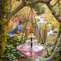 Solar Bird Bath Fountain Hanging – Solar Powered Outdoor Water Fountain for Birds,Hanging Bird Bath with Water, Easy Setup Garden Decor for Patio, Balcony, Backyard (Pink) by Unknown