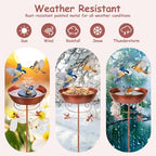 Bird Bath with Solar Fountain Freestanding Birdbaths for Outdoor, Bronze - Image 5