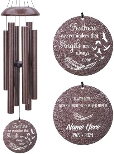 Personalized Wind Chimes for Loss of Loved One, Bereavement & in Memory Wind Chimes, Sympathy Gifts in Memory of Father, Mother, or a Loved One by ExtrabilyOfficial