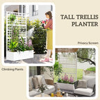 Outsunny Galvanized Raised Garden Bedw/Trellis 43" x 16" x 70", White - Image 4