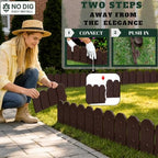 Evelyne Garden Border Edging: Wooden Grain Fence Dog Ear Design - Landscaping Fence Liner Lawn Edge Barrier - Decorative Lawn Landscape Panels Elements -Landscaping Edging (Brown, 10ft.) - Image 6