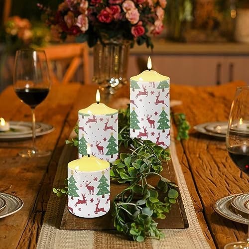 Cozeyat Christmas Decoration Flameless Electric Candles with Remote Battery Operated Christmas Tree Elk Design Waterproof Flameless Candles, Flameless Bullet Floating Candles 3 Pieces - Image 4