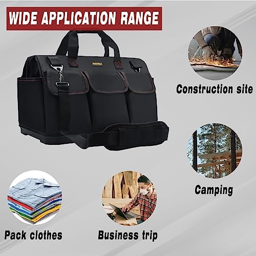 FASTECH 22-inch Heavy Duty Bottom Tools Bag With Wide Mouth For Tool Storage, Carrier and Organizer, Tool Bag For Men, Wide Mouth Tote Bag With Inside Pockets (22Inch) - Image 6