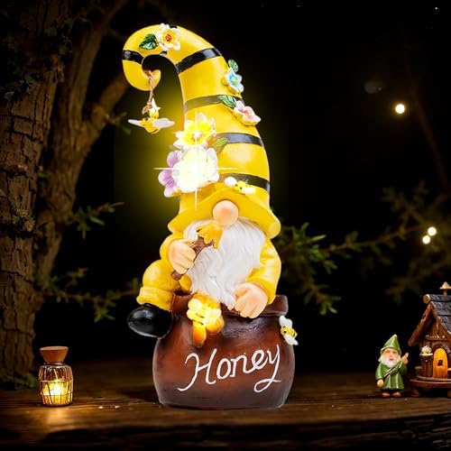 twinbling 13" Garden Solar Spring Gnomes Statues Outdoor by Twinbling