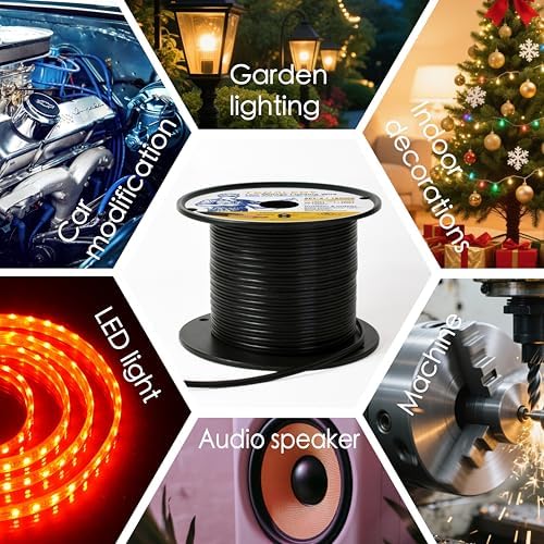 Extension Electrical Wire18/2 SPT-2W Bulk Lamp Cord, 300-Volt 18-Gauge, 100-feet Spool, Black,UL Listed… - Image 7