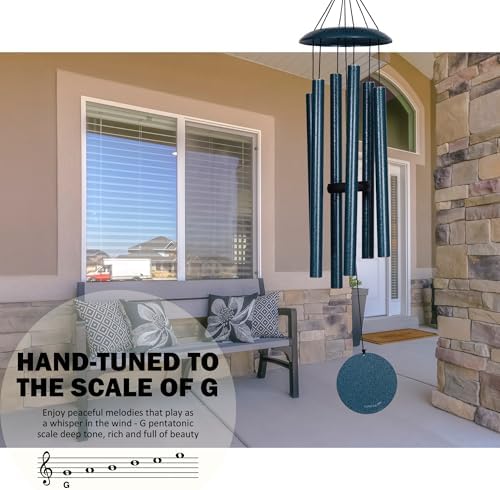Wind Chimes for Outside Deep Tone - 38'' Wind Chimes Outdoor Clearance, Deep Tone, Windchimes Outdoors, Memorial Gift, Sympathy Gift, Garden Patio, Home Décor, Blue - Image 6